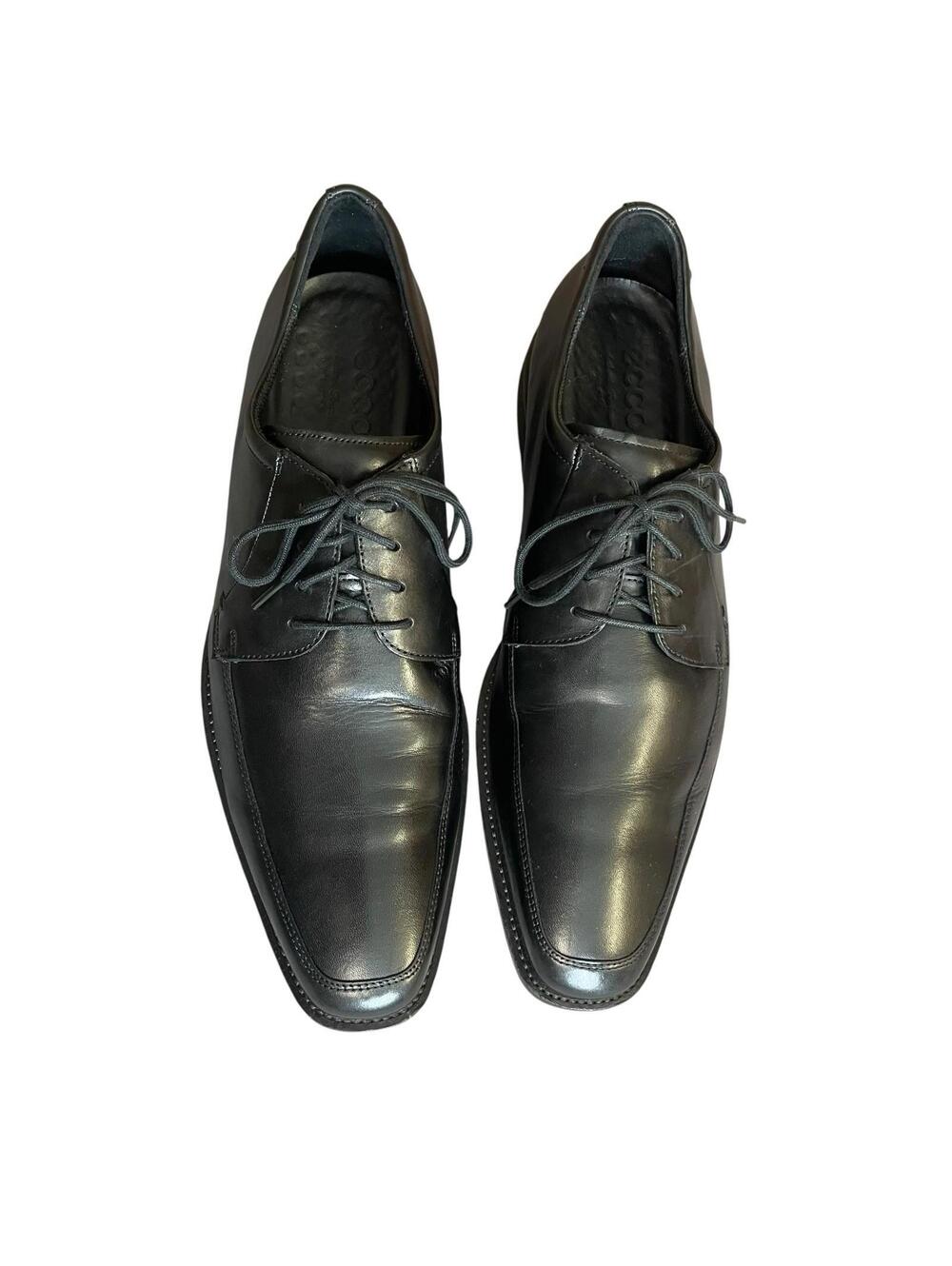 Ecco Black Leather Calcan Apron Toe Oxford Shoes Size 12